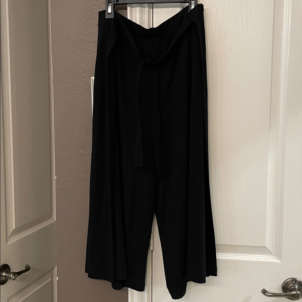 Betsey Johnson Performance Black Wide Leg Pants Wrap Front M Medium New NWT - Picture 3 of 10